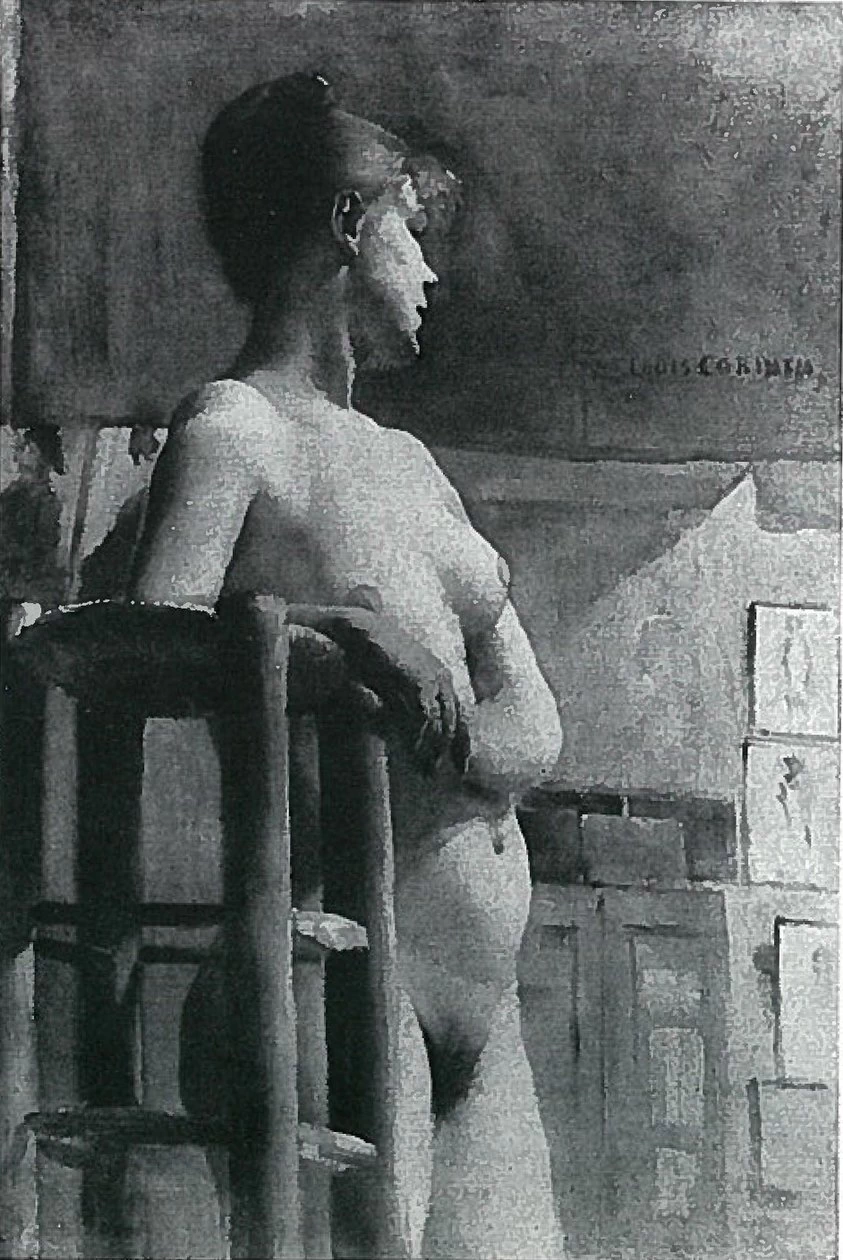 Nudo femminile con sgabelli da studio